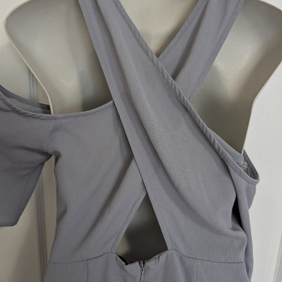 ⭐Topshop Gray Purple Cold Shoulder Midi Dress - Picture 6 of 8